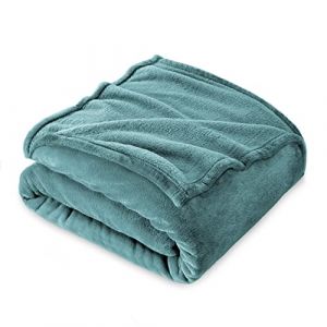 FARFALLAROSSA Couverture Plaid Polaire Flanelle 130 x 160 cm - Jeté de Canapé Polaire - Couverture lit 1 Personnes Epaisse Douce Et Chaude - Plaid Haute Qualité - Vert d'eau (sy2404, neuf)