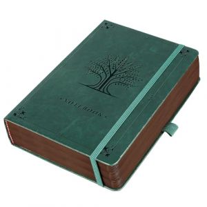 HOMEMARS Cahier A5, Cahier de Note, Notebook, Carnets et Journaux, 320 Pages, 100 GSM, Ligné,Vert, Carnet De Notes De Journal Épaissi,Carnet numéroté, Journaux en cuir épais, conception d’arbre (Homemars Direct, neuf)