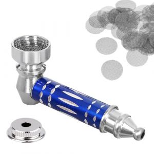 1 Pièces Mini Pipes à Tabac, Portable Métal Pipe À Fumer, Amovible Pipe avec 20 Filtres en Acier Inoxydable, Pipe à Fumer de Poche, Comme Cadeau pour Père Mari Petit Ami (Bleu) (sou ruud OÜ, neuf)