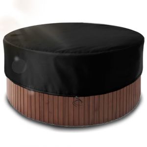 Couverture de Piscine Ronde Piscine Bâche Solaire,Portable Patio Rond Gonflable Bain à Remous Couverture de Spa,Oxford 600D résistant aux déchirures pour Extérieur Spa Baignoire (Φ200*30cm) (junjunMALL, neuf)