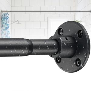 Barre à rideau 70-125cm, Barre de Tension Extensible Barre de Rideau de Douche Noir Mat pour Salle de Bain, Fenêtre, Penderie (DAKEPOLE-EU, neuf)