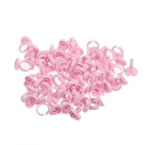 FRCOLOR 200 Pi&egrave;ces Tasse De Colle &agrave; Cils Porte-colle Palette De Bagues De Maquillage R&eacute;cipient &agrave; Cils Conteneur De Tasse De D'art D'ongle Anneau De &agrave; Plastique Rose (Laners, neuf)