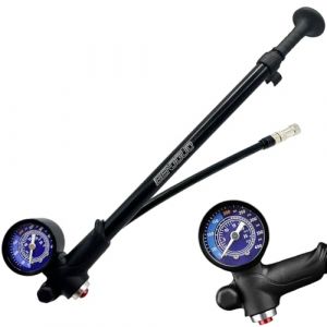 Pompe à amortisseur de vélo haute pression (max 400 PSI) 3 en 1 - Pompe à fourche de vélo, pompe de suspension arrière et pompe à pneu de vélo, pompe à vélo avec manomètre, mini pompe portable avec (YOGYHKE, neuf)