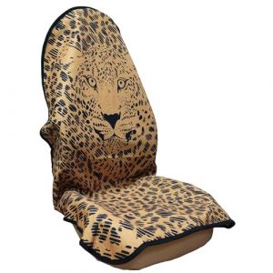 Housse pour siège de Voiture pour l'avant,Protection du siège Voiture Universelle, Housses de siège Individuelles,Coton,modèle Universel,étanche,Tissu-éponge-léopard (BlueFZ, neuf)