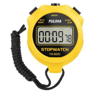 PULIVIA Chronom&egrave;tre Sportif avec Silencieux et Bouton Marche/Arr&ecirc;t, Pas de Calendrier pour Op&eacute;ration Facile, Chronom&egrave;tre Num&eacute;rique pour Les Entra&icirc;neurs pour Enfants Qui G&egrave;rent la Natation, Jaune (PULIVIA EUR home, neuf)