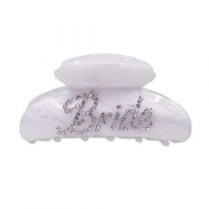 Pince &agrave; Cheveux Gros,Grandes Pinces &agrave; Cheveux de Mari&eacute;e,Non Slip Griffe Clips,Grosse Pince Cheveux Femme,Hair Clip,Claw Clip,Pince Crabe Cheveux avec le logo "Bride",Pour Cheveux &Eacute;pais Et Fins (Blanc) (hengyunup, neuf)