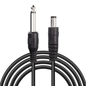 GINTOOYUN 6,35 mm vers DC5521 Câble 6,35 mm TS mâle vers DC 5,5 mm x 2,1 mm mâle Cordon d'alimentation pour équipement de tatouage, guitare, microphone 2 m (FENGQLONG, neuf)