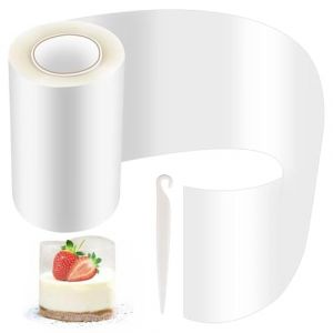 Rhodoid Patisserie,Rouleaux Rodoide,Transparent Patisserie Film Bordure,Rouleaux Colliers à Gâteau,Film Protecteur pour Bordures Gâteaux,Acetate Film,Ruban Gâteau (1 Roll (25cmx 5m)) (QiaoQiHOUSE, neuf)