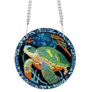 JISHSHAY Diamond Painting Pendentif Tortue de Mer Diamant Painting Suspension Broderie Diamant Carillon à Vent Puzzle Adulte Suspendu Bricolage Adulte Guirlande Point de Croix Hanging Fenêtre Décor (PUTIBUTUI-EU, neuf)
