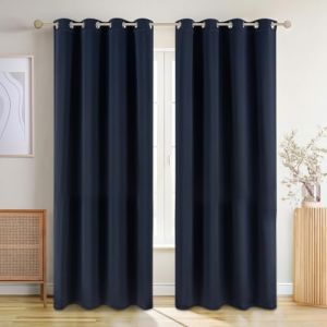 Blumtal rideau occultant thermiques - Lot de 2 rideaux occultants - 140L x 145H cm - rideau thermique isolant anti froid et chaleur - isolant thermique avec œillet pour toutes les saisons - bleu foncé (Everbrent, neuf)