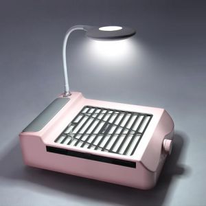 I·B·N G Aspirateur Ongle avec Lampe, Aspirateur Table Manucure, Aspiration Réglable, Puissant Onglerie Collecteur de Poussière Ventilateur Aspirateur, Rose (FRspread SCM, neuf)