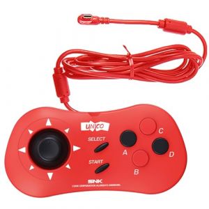 UNICO Mini contrôleur, Manette de jeu Filaire SNK Compatible MVS Mini/NEOGEO Mini/NEO-GEO Arcade Stick Pro pour que deux Joueurs Puissent Jouer à des Jeux Simultanément - Rouge (Gamerunner, neuf)