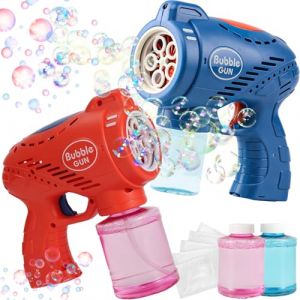 Pistolet à Bulles, 2 Pièces Machines à Bul-Les de Savon, Machine à Bulles Automatique, Pis-tolet à Bulle pour Enfants, Pistolets à Bulles de Savon, Pistolet a Bulles Automatique, pour Jeux Exterieur (Larry Red EU, neuf)