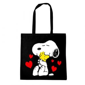 Logoshirt&reg; Peanuts I Snoopy & Woodstock I Best Friends I Sac en coton I imprim&eacute; I avec longues poign&eacute;es I noir I Design sous licence (Logoshirt-Shop, neuf)