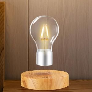 DIDWI Lampe &agrave; Ampoule Flottante, Ampoule Rotative &agrave; L&eacute;vitation Magn&eacute;tique, Lampe de Bureau LED Sans fil en L&eacute;vitation Veilleuses pour la D&eacute;coration de la Chambre, Cadeaux Sympas (xin xin ran-eu, neuf)