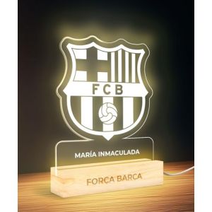 Panorama Lampe de Chevet Foot 15x22 cm FC Barcelona - Lampe Led Personnalis&eacute; - Veilleuse Enfant pour Table de Nuit - Lumiere Chambre Decoration - Cadeau Personnalis&eacute; et Original (home & living, neuf)