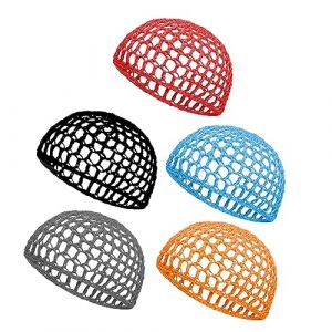 LIFKOME Lot De 5 Filets à Cheveux En Maille Au Crochet Pour Femmes Accessoires De Noir Orange Gris Bleu Clair Confortable Ajustable (Lmposing, neuf)