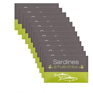 Lot 12x Sardines à l'huile olive - Maroc - conserve 125g (DistroWorld, neuf)