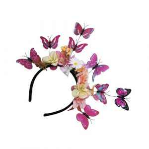 Serre-t&ecirc;te bibi en forme de papillon et de fleur pour f&ecirc;tes &agrave; th&egrave;me, &eacute;v&eacute;nements costum&eacute;s, accessoires de d&eacute;guisement, bandeaux papillon (Yiguanzhuo, neuf)