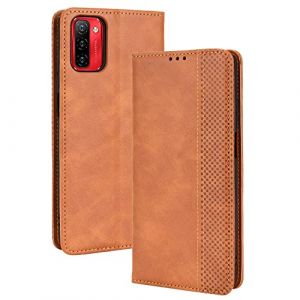 WEIOU Coque pour Ulefone Note 12p, Protection Etui Antichoc TPU Housse Premium en Cuir PU ave Portefeuille[Fentes pour Cartes][Fermeture Magn&eacute;tique]. Brown (Welldan, neuf)