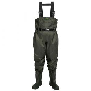 Dr.Fish Waders de Poitrine Imperméable pour Homme Femme Cuissarde Pêche et Chasse avec Poche, Cintre et Kit de Réparation, Cuissarde avec Bottes Respirant Pantalon Pêche, Jardinage, Chasse EU 43 (Magic.Sports, neuf)