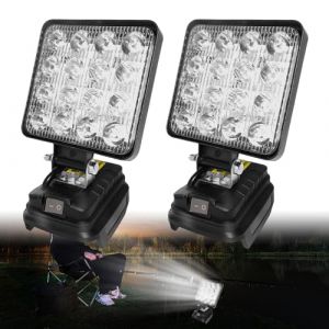 SPORWAY Lot de 2 lampes à batterie pour Makita 18 V : lampe de travail LED à batterie Projecteur portable Projecteur de chantier Lampe de poche pour Makita 18 V (ANDREAS-MICHAIL, neuf)