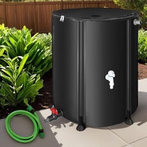 Melko R&eacute;cup&eacute;rateur d'eau de pluie pliable de 100 l avec robinet d'&eacute;coulement, barres de support en PVC et tuyau d'arrosage de 2 m, tonneau de pluie mobile avec protection anti-d&eacute;bordement et raccord (MELKO24, neuf)