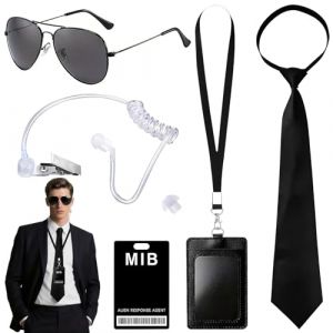 Betrynidil Agent Costume Accessoires, Kit d Costume Espion, Ensemble de Costumes de Services secrets Accessoires de Costumes pour Cosplay (B) (GALOLTD, neuf)
