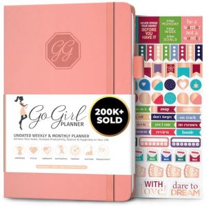 GoGirl Planner Pour Femmes - Agenda Hebdomadaire Format A5, Journal Des Objectifs et Agenda Pour Am&eacute;liorer la Gestion Du Temps. Non Dat&eacute; - Commence &agrave; n'importe Quel Moment, Dure 1 An - P&ecirc;che Rose (SVD COM, neuf)