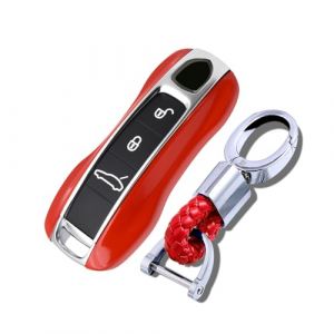 ontto Coque de cl&eacute; de voiture en plastique pour Porsche Cayenne Panamera Macan 911 Carrera Taycan 2019-2020 3 boutons Rouge (Ontto, neuf)