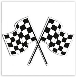 SkinoEu® 2 x Vinyle Autocollant De Voiture Autocollant De Rallye Drapeau De Course à Damier En Noir Et Blanc Course De Course Voiture De Rallye Moto Vélo Fenêtre Porte Tuning B 14 (SkinoEu®, neuf)