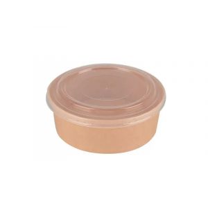 Arredo Chef Bol salade kraft, Bol à emporter, Bol jetable lot de 50 pièces (Couvercle en PP, 900 ML) (Arredochef, neuf)