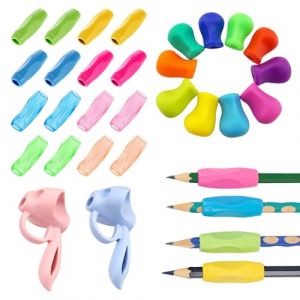 LPAMABA 28 PCS Set Guide Doigts Ecriture Enfant Silicone Apprendre a Ecrire Silicone Guide Doigts Ecriture Enfant Stylo Multicolore Silicone pour Maîtriser La Bonne Prise du Stylo (Vectorspar, neuf)