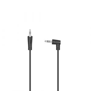 Hama Câble Jack Coudé 0.5m (Câble Jack 3.5mm, Câble Audio Jack Coudé 90°, Cable Auxiliaire M/M, Stéréo, Idéal Téléphone Mobile Smartphone Tablette Casque Récepteur Hi-Fi) Noir (Dealon, neuf)