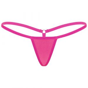 dPois Mini String Ficelle Femme Sexy &Eacute;rotique Micro Bikini G-String sous-V&ecirc;tements Slip Taille Basse Tanga Lingerie Erothique Sexy Hot Rose Vif Taille Unique (dPois eu, neuf)