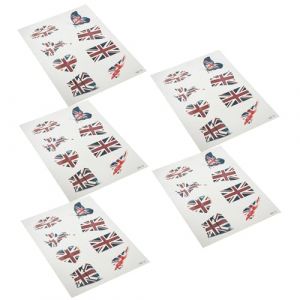 SOIMISS 5 ensembles Stickers Visage Pratiques Drapeau Uk pour Supporters de Football Autocollants Faciles à Appliquer Décoration Cutanée Patriotique pour Matchs (Star-wish, neuf)