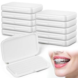 AUYAO 10 Bo&icirc;tes Cire Orthodontique, 50 Bandes de Cire pour Accolades avec Outil de Coupe, Cire Protectrice, Cire Dentaire pour Soulager les Douleurs des Appareils Dentaires (Yadark, neuf)