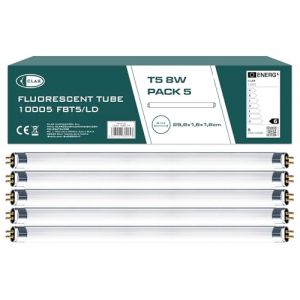 CLAR - Tubes Fluorescents, 8W T5, Ampoule T5, Tube Fluorescent, Mini Ampoule, Fluorescent, 28,8 x 1,6 cm (8 Watts T5, Pack 5) (CLAR ILUMINACIÓN, neuf)