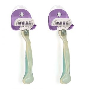 kwmobile 2x Porte Rasoir - Lot de 2 Ventouses Rasoir 5 x 4,5 x 2,5 cm avec Petit Crochet en Plastique - Support Rasoir Salle de Bain Douche (SX-Commerce, neuf)