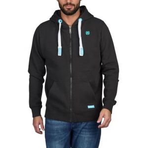riverso Noah Sweat &agrave; Capuche zipp&eacute; &agrave; Capuche pour Homme 60% Coton, Gris, Marron, Vert, Rouge, Bleu, Noir, S M, L XL, 2XL 3XL 4XL 5XL - Noir - Small (Jeans-direct, neuf)