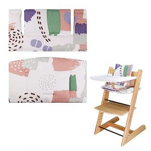 Coussin de chaise haute Stokke, doux et confortable pour siège bébé Stokke avec jolis graphismes, pour le coussin de bébé Tripp Trapp rend le bébé assis plus sûr et plus confortable (motif coloré) (Tengest, neuf)