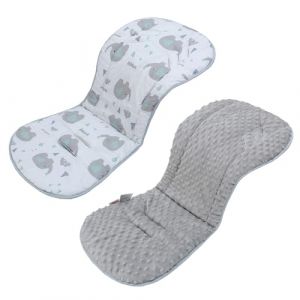 Universel Coussin de Siège pour Poussette, Réversible Coussin Réducteur Poussette, Confortable et Respirant, Compatible avec Poussettes, Sièges-Auto, Berceaux et Chaises Hautes (Éléphant) (Naughty Baby Store, neuf)
