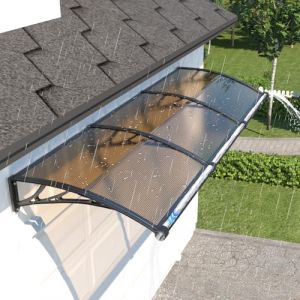 GUANSU-CN Auvent de Porte d'entr&eacute;e 80x200 cm, Marquise Ext&eacute;rieure en Polycarbonate Anti-UV, Anti-Pluie & Anti-Neige, Abri pour Terrasse & V&eacute;randa (Guansu-CN, neuf)
