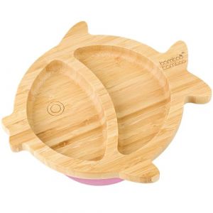 Ventouse en bambou pour bébés - Ventouse pour nourrissons, non toxique, en bambou naturel qui reste frais au toucher pour le sevrage du bébé. (poisson-rose) (bamboo bamboo, neuf)