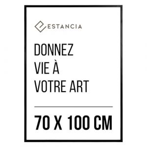 Estancia Cadre Photo En Bois Noir 70x100 cm | Grand Cadre 70x100 cm | Cadre 70x100 | Cadre Noir 70 x 100 cm (Frame more, neuf)