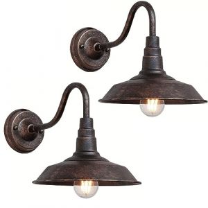 FROIDEXG Applique D'extérieur IP54 Étanche Extérieur Rétro Bronze Applique Antique Rural en Fer Forgé Lanterne Murale E27 Vintage Edison Luminaire pour Cour Jardin Garage Couloir (Modeen Lighting Factory, neuf)