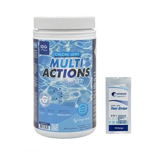 EDG by AQUALUX Chlore MULTIACTIONS Galets 250g - 1kg | Chlore Lent Stabilisé Multiaction - Désinfection Régulière Multifonction - Dissolution Lente + 10 Tests HPS OFFERTS 6 en 1 (HEXAGON PISCINE ET SPA, neuf)