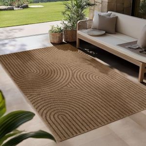 Carpetsale24 Tapis d'Ext&eacute;rieur R&eacute;sistant aux Intemp&eacute;ries 200x300 (200x290 cm) Beige - R&eacute;sistant aux UV, Imperm&eacute;able, Robuste et Naturel en Jute - Id&eacute;al pour Terrasse, Balcon, Jardin, Cuisine, et Salon (carpetsale24, neuf)