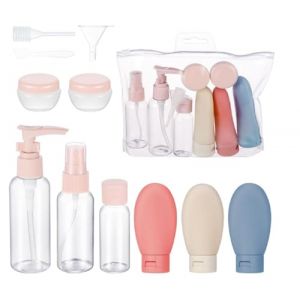 8 pièces flacons de voyage kit rechargeables distributeurs liquides shampooing crème lotion spray transparents beauté set avion bagage pratique hygiène portable (Lovelegis, neuf)