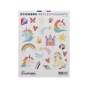 Ludilabel Stickers Réfléchissants Classe 1, Visible à 100m - pour Vélo, Trottinette et Casque - Licorne (LUDILABEL, neuf)